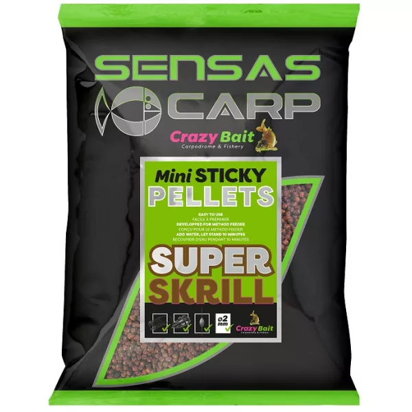 Sensas Pellet Mini Sticky Super Krill Pelete za hranjenje 700gr