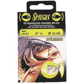   Sensas Specimen 40cm 0,12mm 18 Monofil Predvezana udica 10 kom