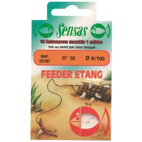   Sensas Feeder Etang 100cm 0,1mm 18 Monofilamentna Predvezana Udica 10 kom