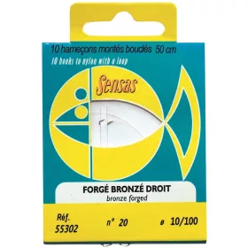   Sensas Straight Forged Bronz 50cm 0,22mm 6 Monofil Predvezana Udica 10kom