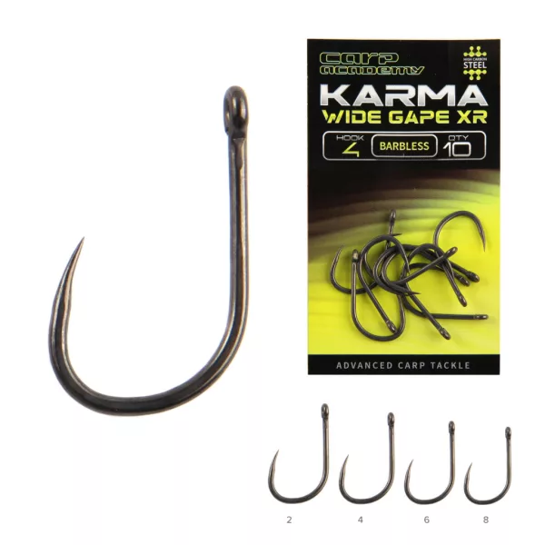 Carp Academy Karma Wide Gape XR 4 S ušicom, Kuka bez kontra kuke 10 kom