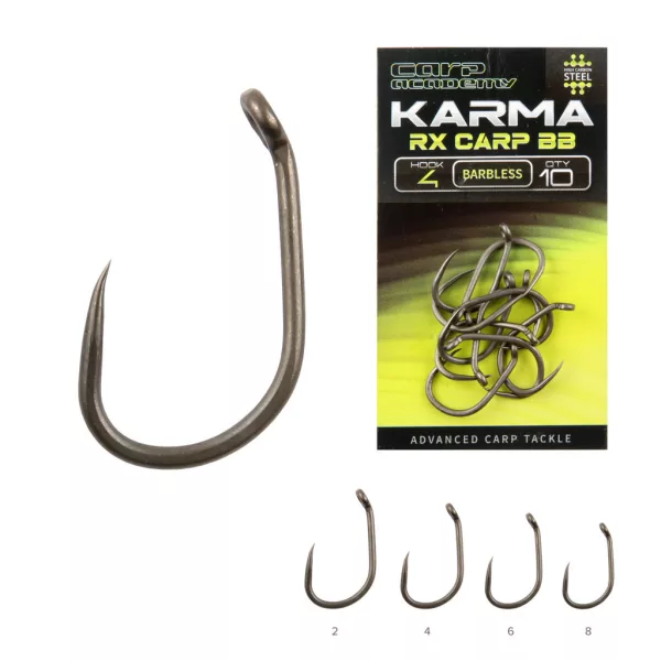 Carp Academy Karma RX Carp 8 Füles, Szakáll Nélküli Bojlis Horog 10db