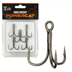   Reiva Treble Hook TR-19 Crna 12 6kom/pak S ušicom S bodljom Udica za grabežljivce