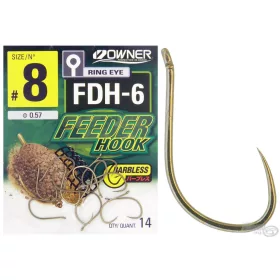   Owner FDH-6 16 Udica s okcem, bez bodlje, za feeder ribolov 15kom