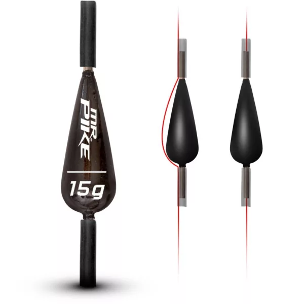 6G Quantum Mr. Pike Utezi bez olova, klizni, crni 3 komada