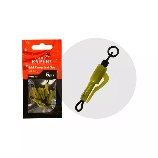 Carp Expert Quick Change Lead Kopča za olovo sa O-prstenom 5 kom
