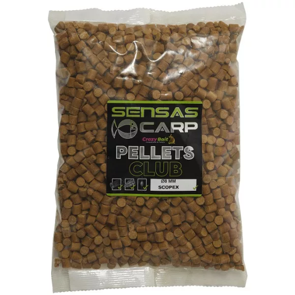 Sensas Scopex Club Pellets Pelete za hranjenje 8mm 1kg