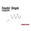Decoy 28 Troutin Single #4 Füles Szakállas Egyágú Ragadozóhalas Horog 16db