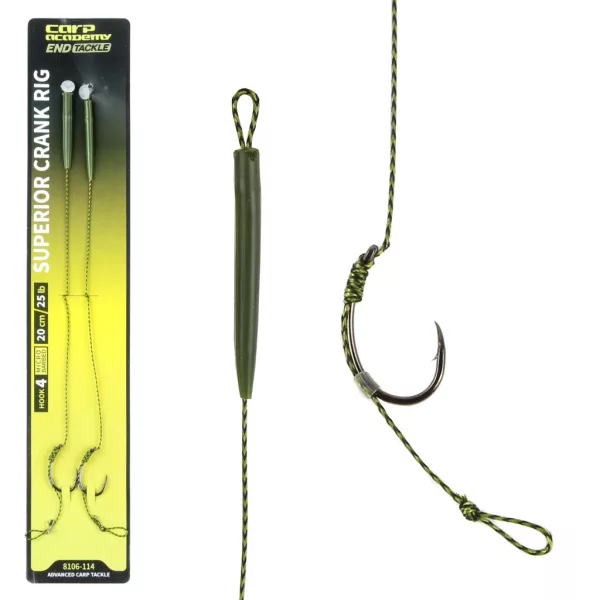 Carp Academy Crank Hook Rig 4 20cm Fonott Pontyozó Előke 2db