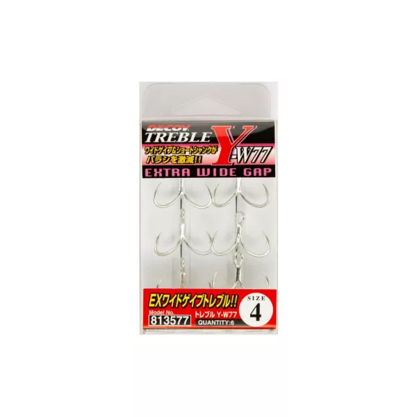 Decoy Y-W77 Extra Wide Gap #8 Füles Szakállas Háromágú Horog 6db