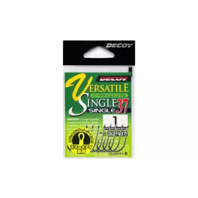   Decoy 37 Versatile Single #4/0 Füles Szakállas Egyágú Ragadozóhalas Horog 6db