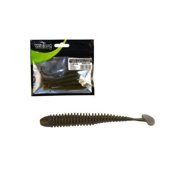 Wizard Power Minnow Siva 9cm Gumeni Mamac 5 kom