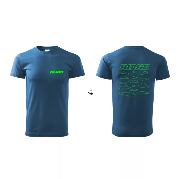 Nevis Plava majica s motivom ribe XL