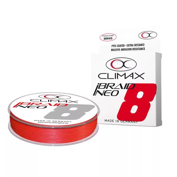 Climax iBraid Neo X8 Fluo Red 135m 0,12mm 8,5kg Fonott Főzsinór