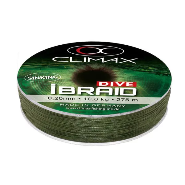 Climax iBraid Dive Sinking Olive Green 275m 0,15mm 7,5kg Fonott Főzsinór