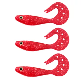   Nevis Twister Shad Vantage 9cm 6,56gr 3db/cs /crveno-šljokice/ Plastična varalica