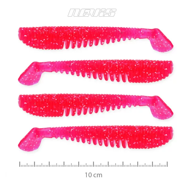 Nevis Impulse Shad 10cm 6,92gr 4kom/pak Roza šljokice Plastična varalica