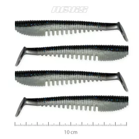   Nevis Impulse Shad 10cm 6,92gr 4kom/pak Crno-srebrna Plastična varalica