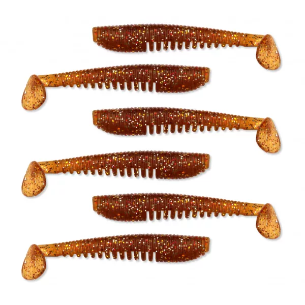 Nevis Impulse Shad 6,3cm 1,77gr 6kom/pak Smeđa šljokice Plastična varalica