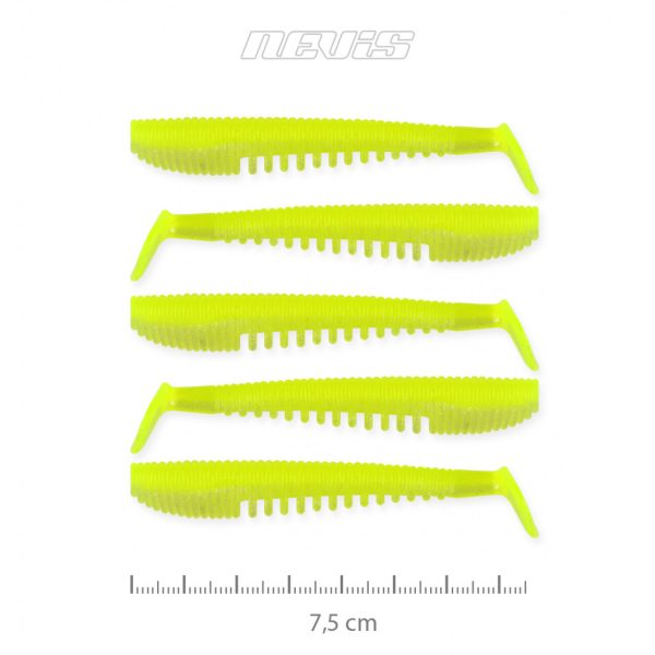 Nevis Impulse Shad 7,5cm 3,05gr 5kom/pak Fluo Zelena Plastična varalica