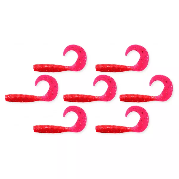 Nevis Twister 6cm 2,54gr 7kom/pak Crvena Šljokice Plastična varalica