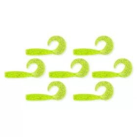   Nevis Twister 6cm 2,54gr 7kom/pak Fluo Zelena Šljokice Plastična varalica