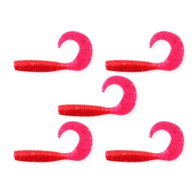   Nevis Twister 7,5cm 4,17gr 5kom/pak Crvena Šljokice Plastična varalica