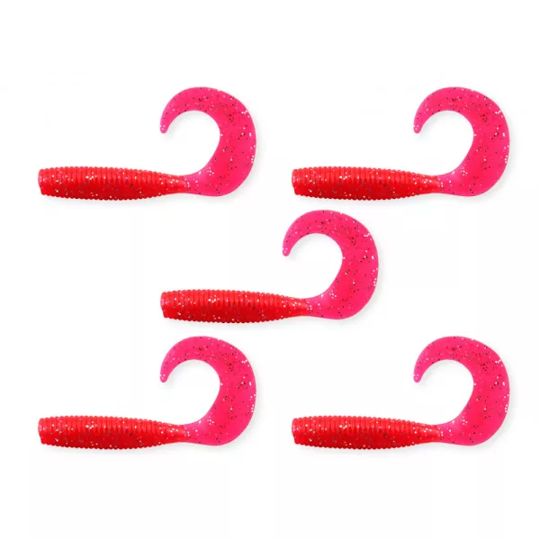 Nevis Twister 7,5cm 4,17gr 5kom/pak Crvena Šljokice Plastična varalica