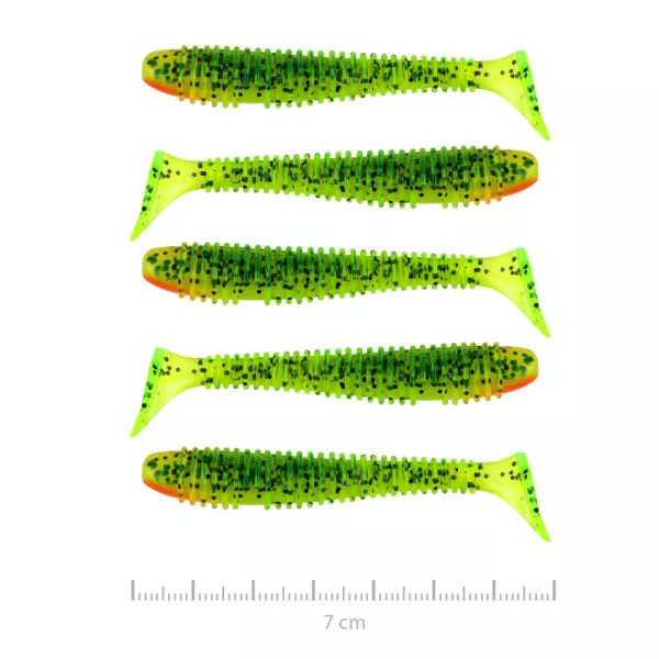 Nevis Vantage Swinger 7cm 2,96gr 5kom/pak Zeleno-Narančasta Šljokica Plastični mamac