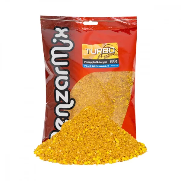 Benzar Fluo Turbo Groundbait Ananas-Maslačna kiselina Hrana za ribe 800gr