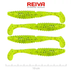   Reiva Zander Power Shad 10cm 7,05gr 4kom/pak (Fluo Zelene šljokice II.)