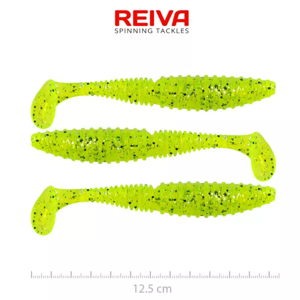 Reiva Zander Power Shad Poppy Green 12,5cm Plastični mamac 3 kom