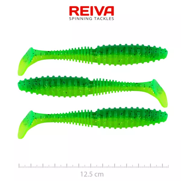 Reiva Zander Power Shad Poison Green 12,5cm Plastični mamac 3 kom
