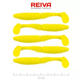   Reiva Zander Power Shad 8cm 3,18gr 5kom/pak (Limun žuta) Plastični mamac
