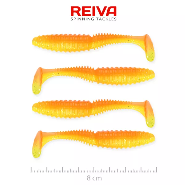 Reiva Smuđ Power Shad Shiny Orange 8cm Plastični mamac 4db