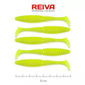   Reiva Zander Power Shad 8cm 3,18gr 5kom/pak (Fluo Zelena) Plastični mamac