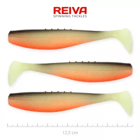   Reiva Flat Minnow shad 12,5cm 3kom/pak (Crno-Bijelo-Narančasta) Plastični mamac