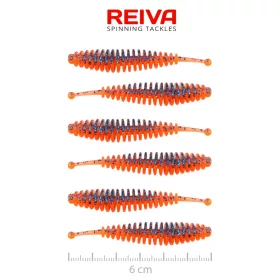 Reiva Tiny Worm Orange Disco 6cm Plastični mamac 6db