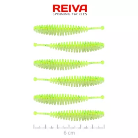 Reiva Tiny Worm Flash Chartreuse 6cm Plastični mamac 6db