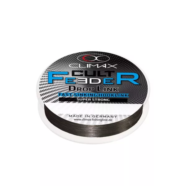 Climax Cult Feeder Fast Sinking Braid Droplink 10m 0,06mm 3,2kg Dark Grey Fonott Előkezsinór