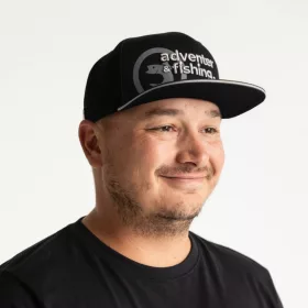 Adventer Fishing Cap Crna S Ravnim Šiltom Bejzbolska Kapa