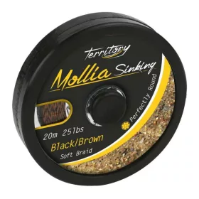   Mikado Mollia Hooklink 20m 25lbs Crno-Smeđa Pletena Predvezna Strana