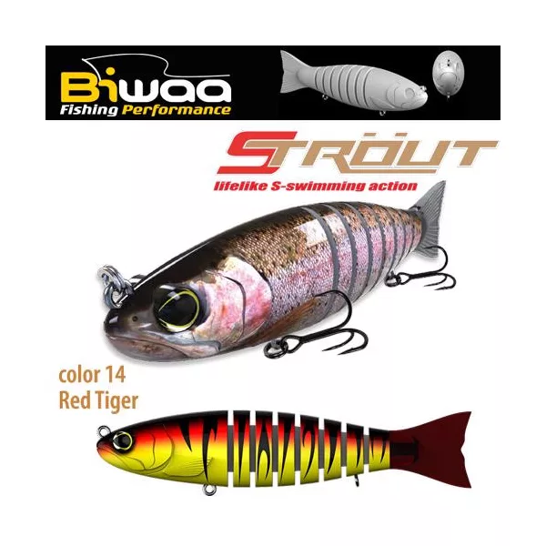 Biwaa Strout 14cm 29gr 14 Red Tiger Wobbler 1db