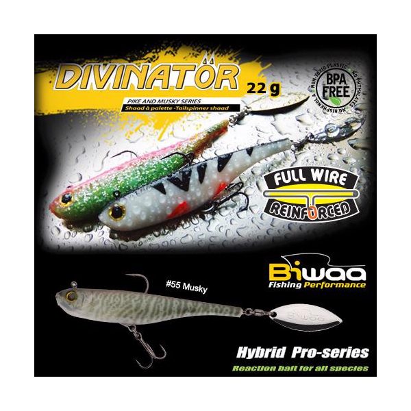 Biwaa Divinator Medium 18cm 35gr 55 Musky Spinnertail 1db