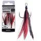 BKK Feathered Spear-21 SS 8 S ušima, S bradom Crveno-Crna Trokuka udica 3db