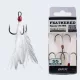 BKK Feathered Spear-21 SS 4 S ušima, S bradom Bijela Trokuka udica 3db