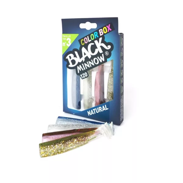 FIIISH 4 kom 120mm Black Minnow tijelo u prirodnim bojama: Khaki - Khaki Glitter - Pink - Black Plastični mamac