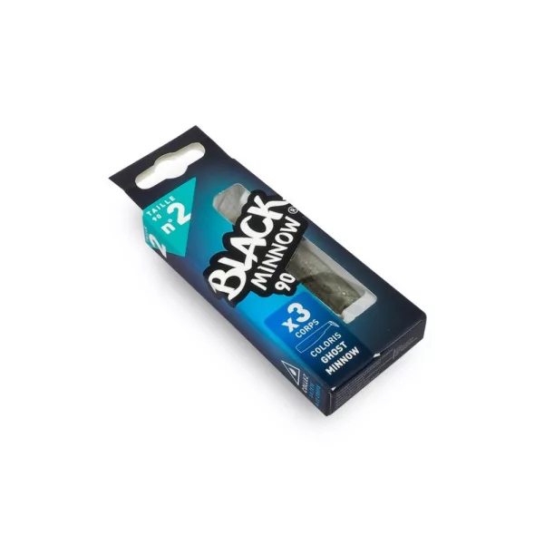 FIIISH 3 kom 90mm Black Minnow tijelo - Ghost Minnow boja Plastični mamac