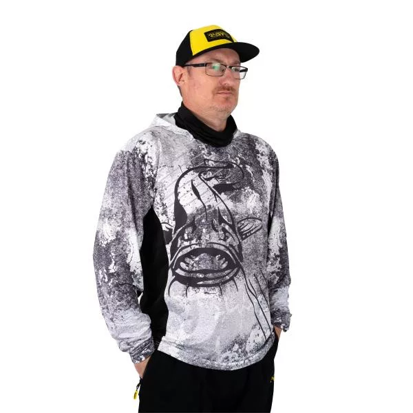 Black Cat Sun Jersey Majica dugih rukava s kapuljačom 3XL