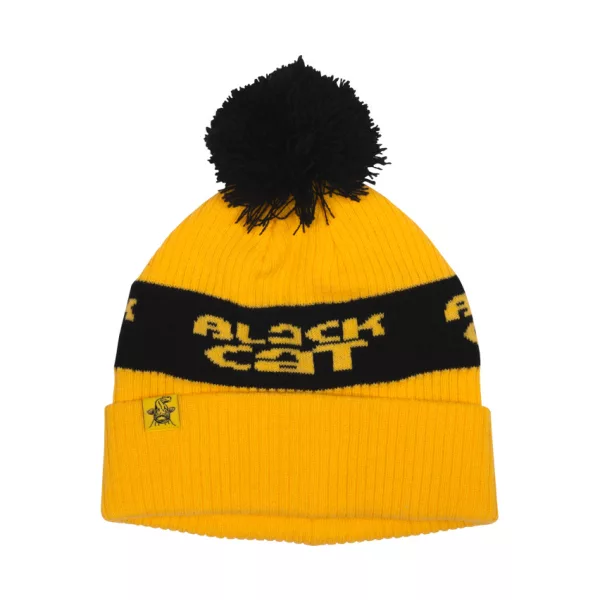 Black Cat Yellow Bobble Hat Kapa s cofom